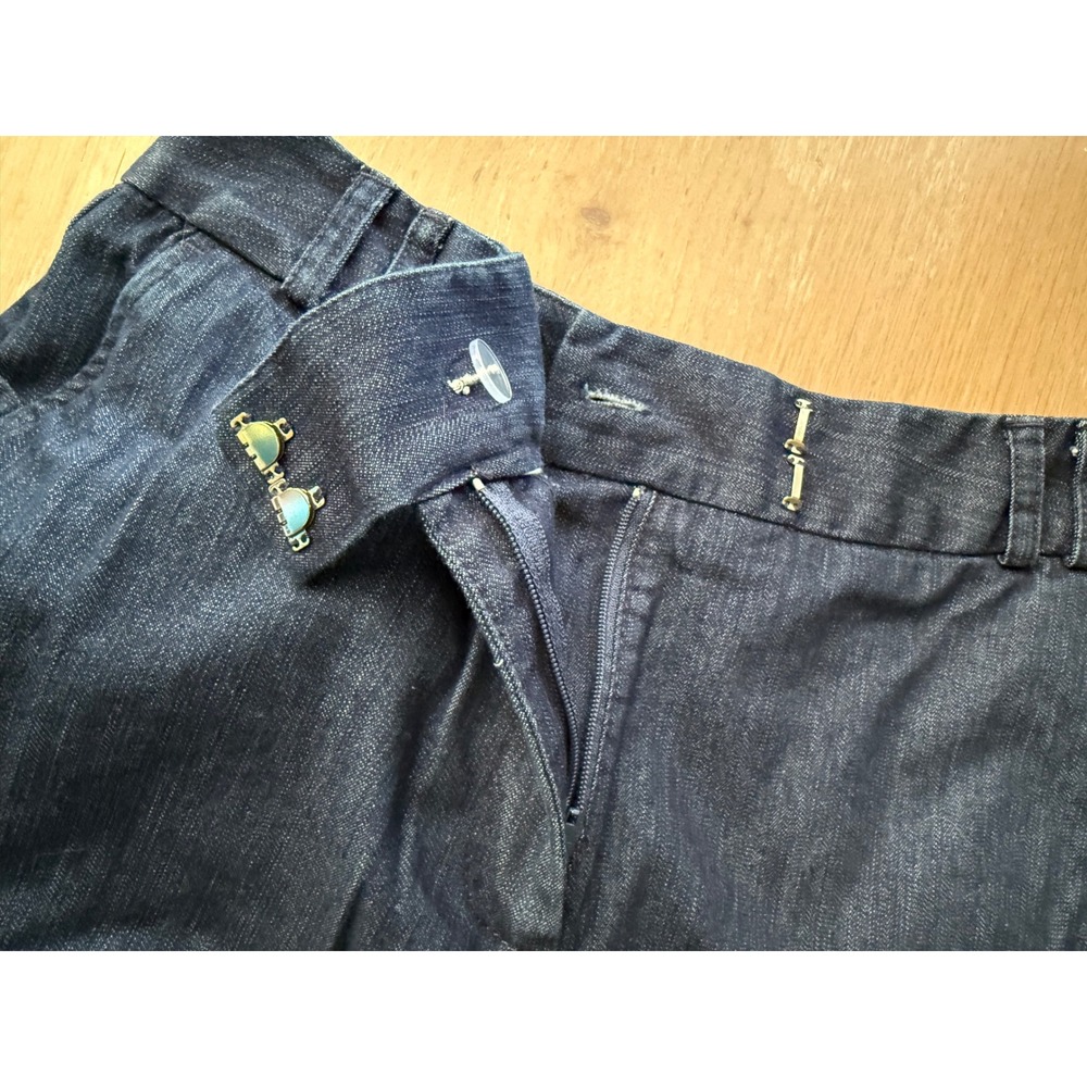 Talbots Womens Size 4 Dark Wash Stretch Denim Straight Leg Trousers Blue Pants - Picture 5 of 8